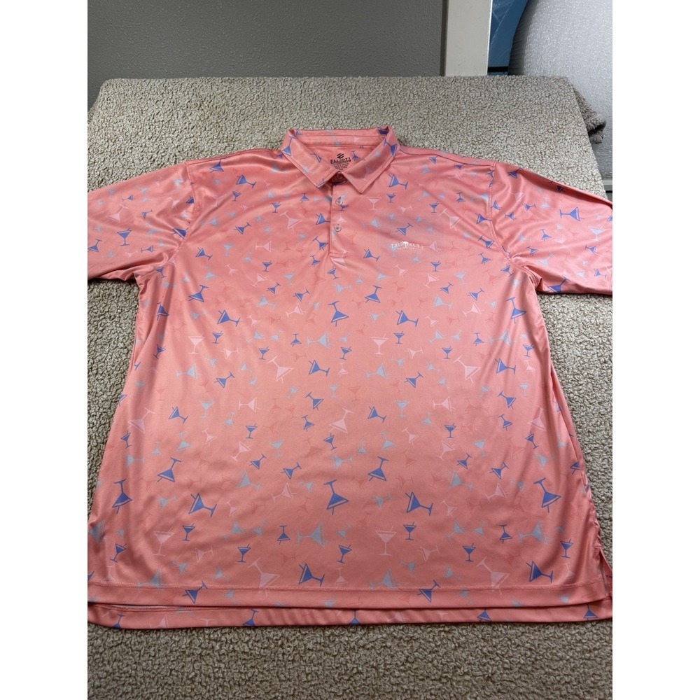 Elliott Collection Golf Polo Mens 2XL Blue Martini Moisture Wicking Stretch - Picture 2 of 8